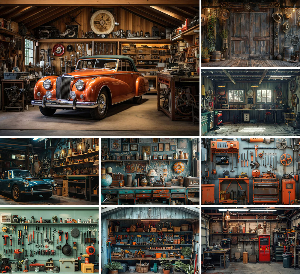 Workshop Tools Background - Mehofond Photography Background Vintage Garage Car