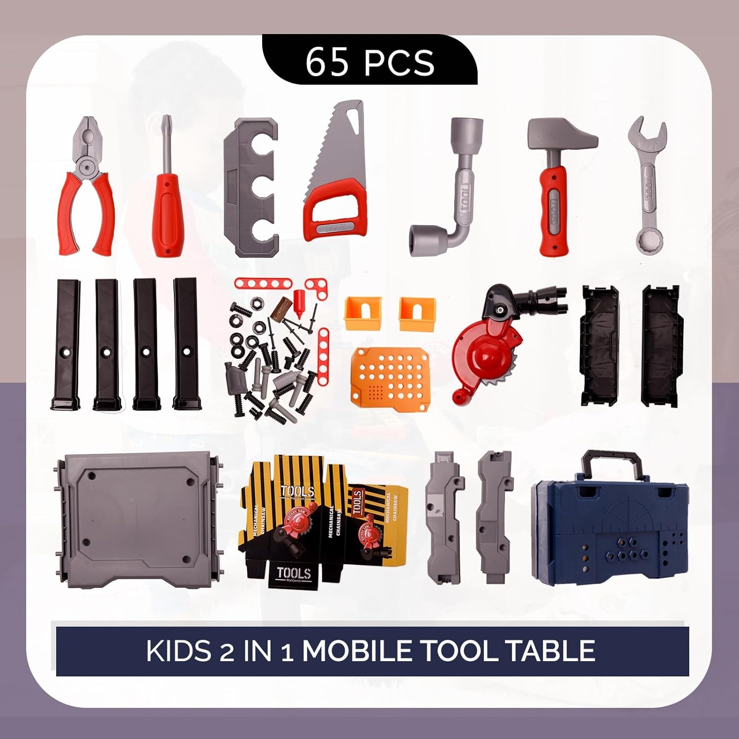 65PCS Kids Tool Bench Set Pret - Tools Workshop Kids ulasan dan harga