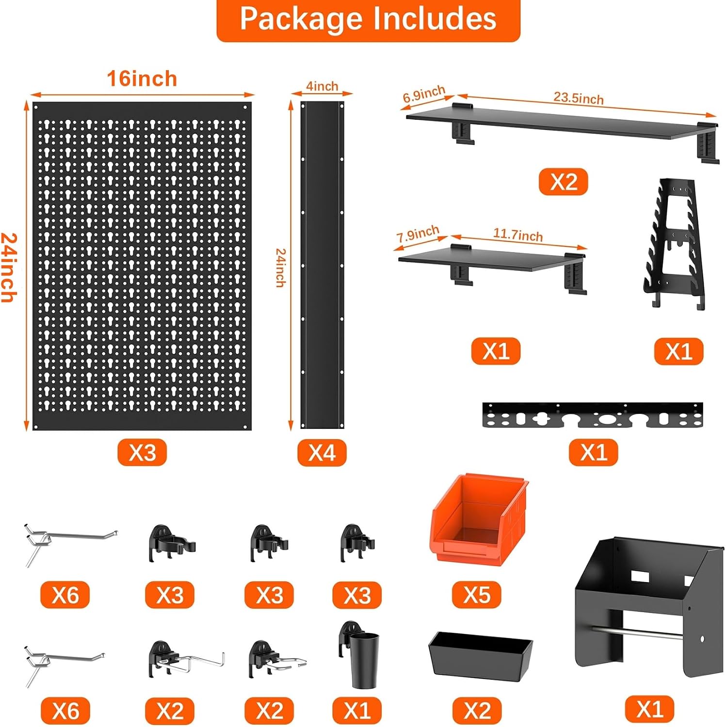 Metal Pegboard Wall Organizer  - Workshop Tools.Hanging Board ulasan dan harga