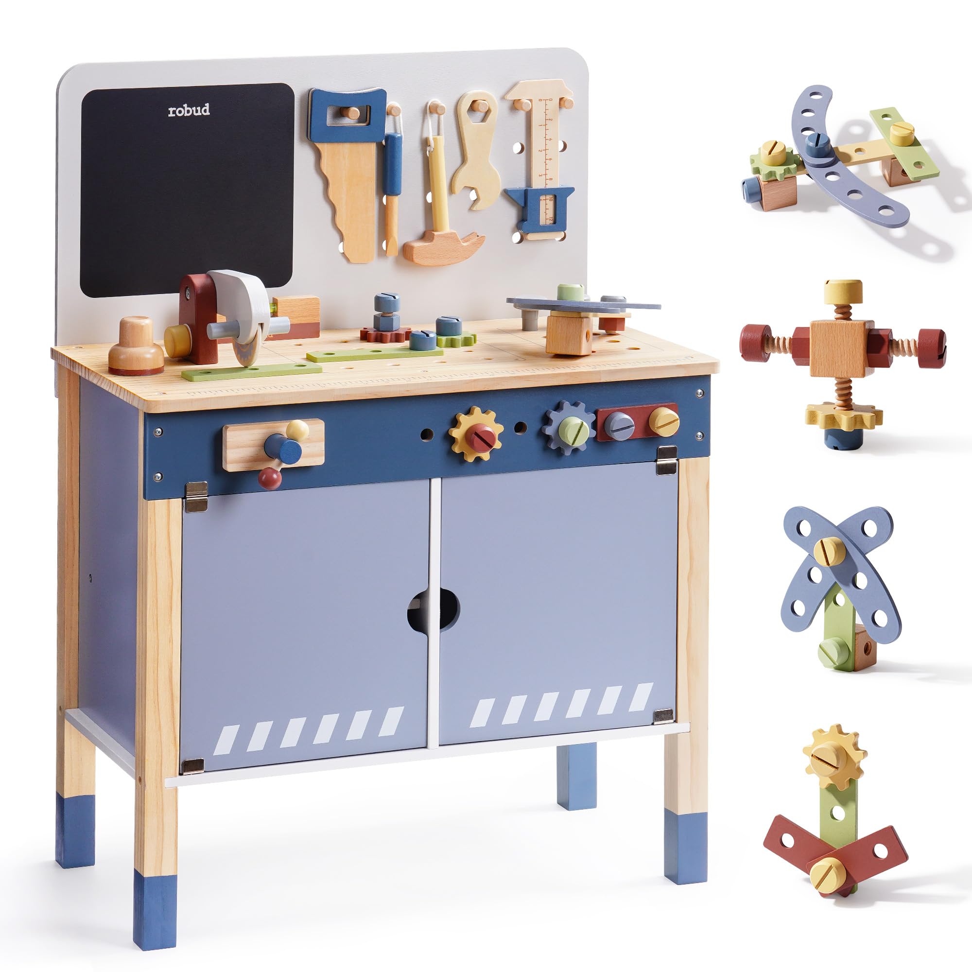 ROBUD Wooden Toy Workbench Pre - Tools Workshop Kids ulasan dan harga