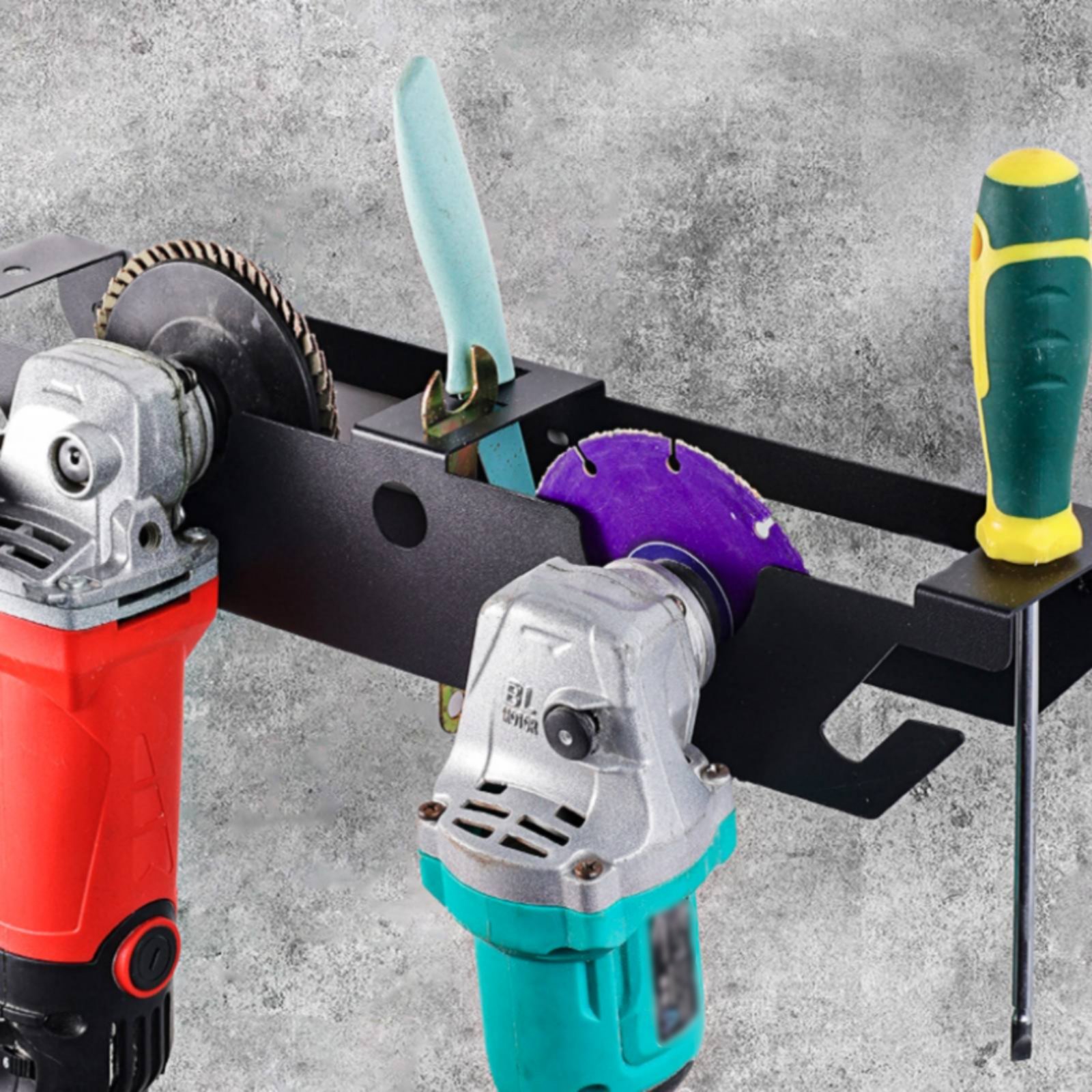 4 Bay Angle Grinder Rack Heavy - Workshop Tools Organizer ulasan dan harga