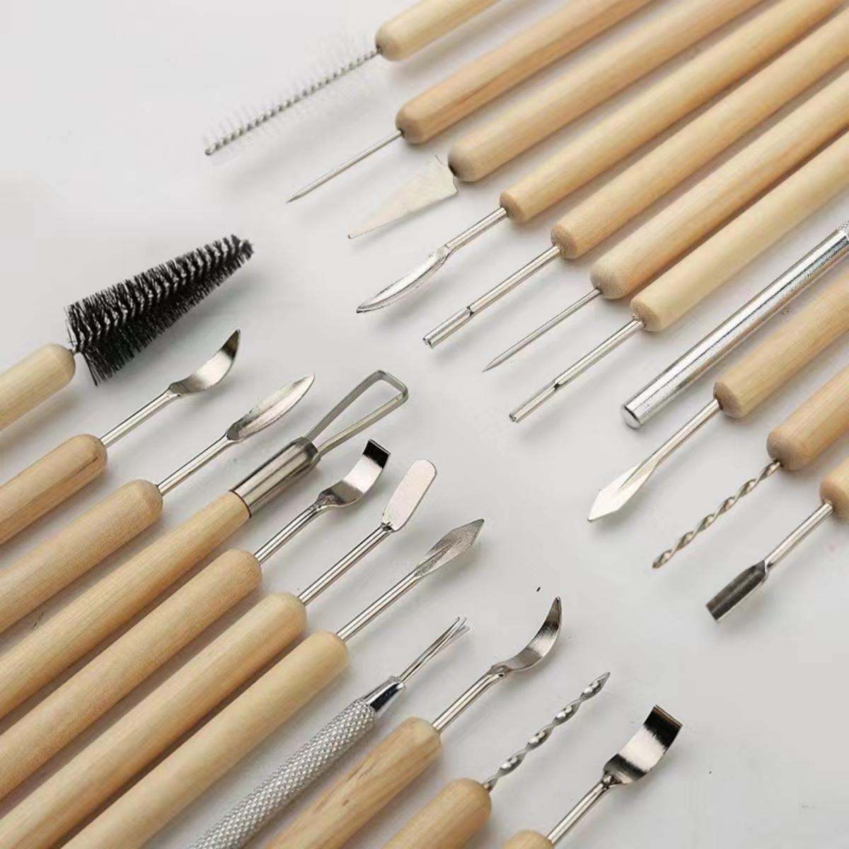 1SET Pottery Clay Sculpting Mo - Chisel Set Wood ulasan dan harga