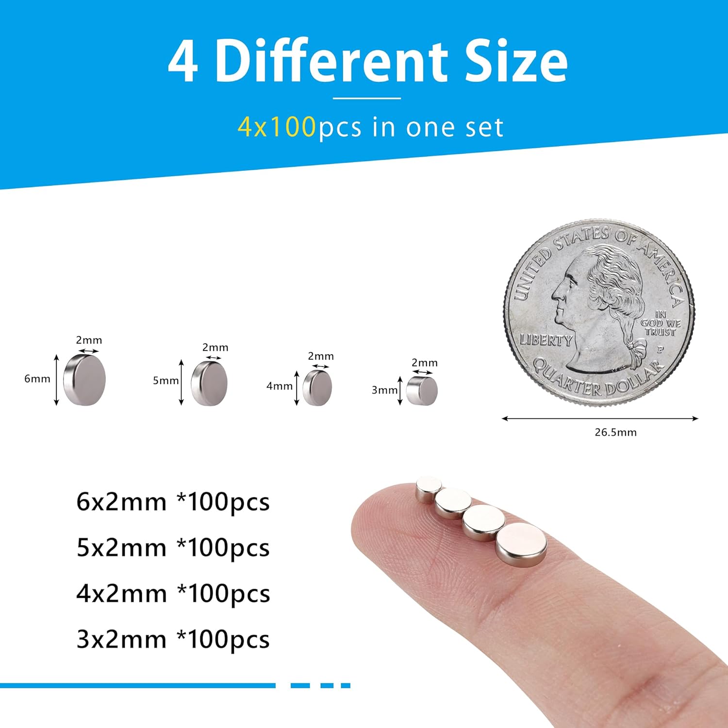 Tiny Magnets, 4 Different Size - Tools Vape ulasan dan harga