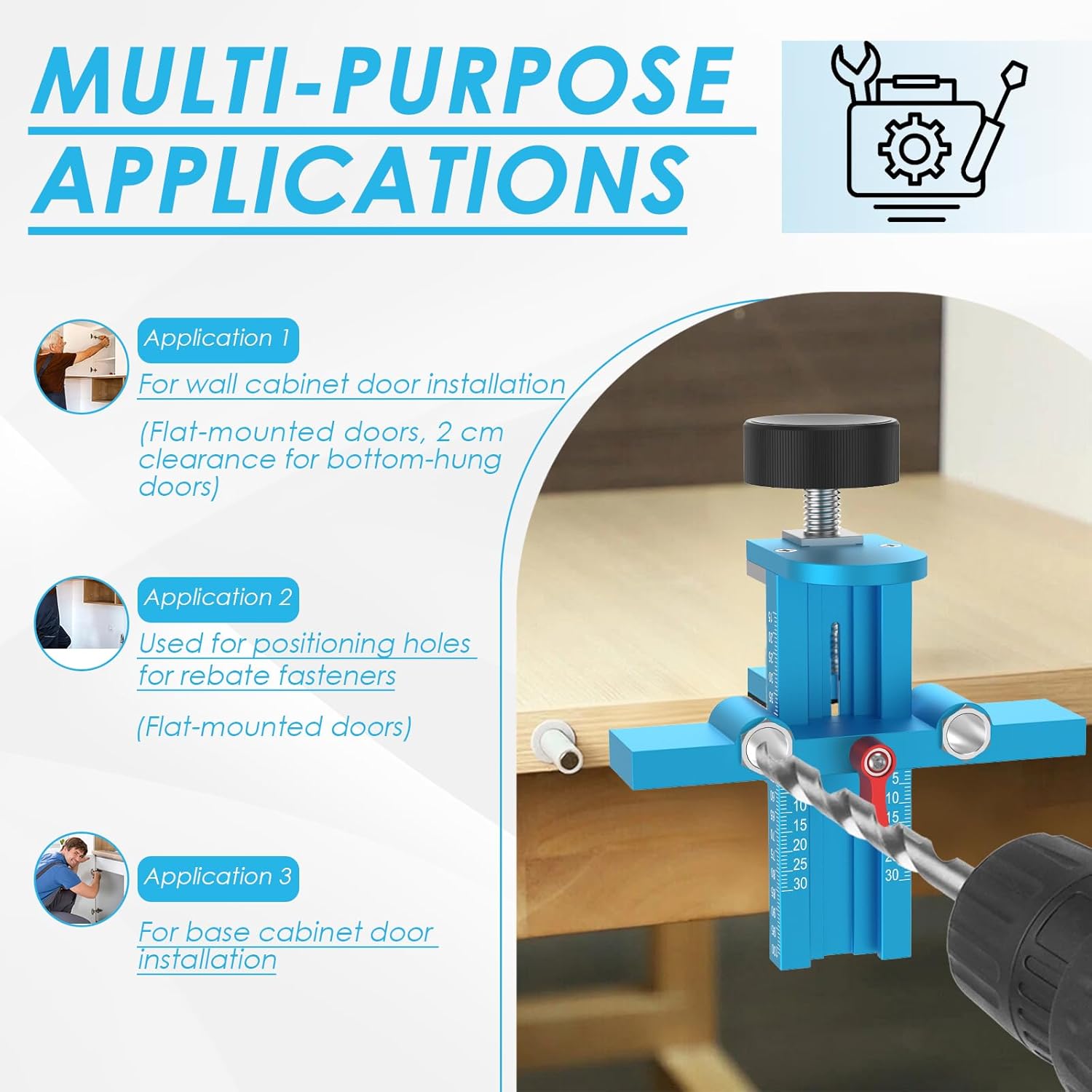 3 in 1 Cabinet Door Mounting J - Dowel Jig Kit ulasan dan harga