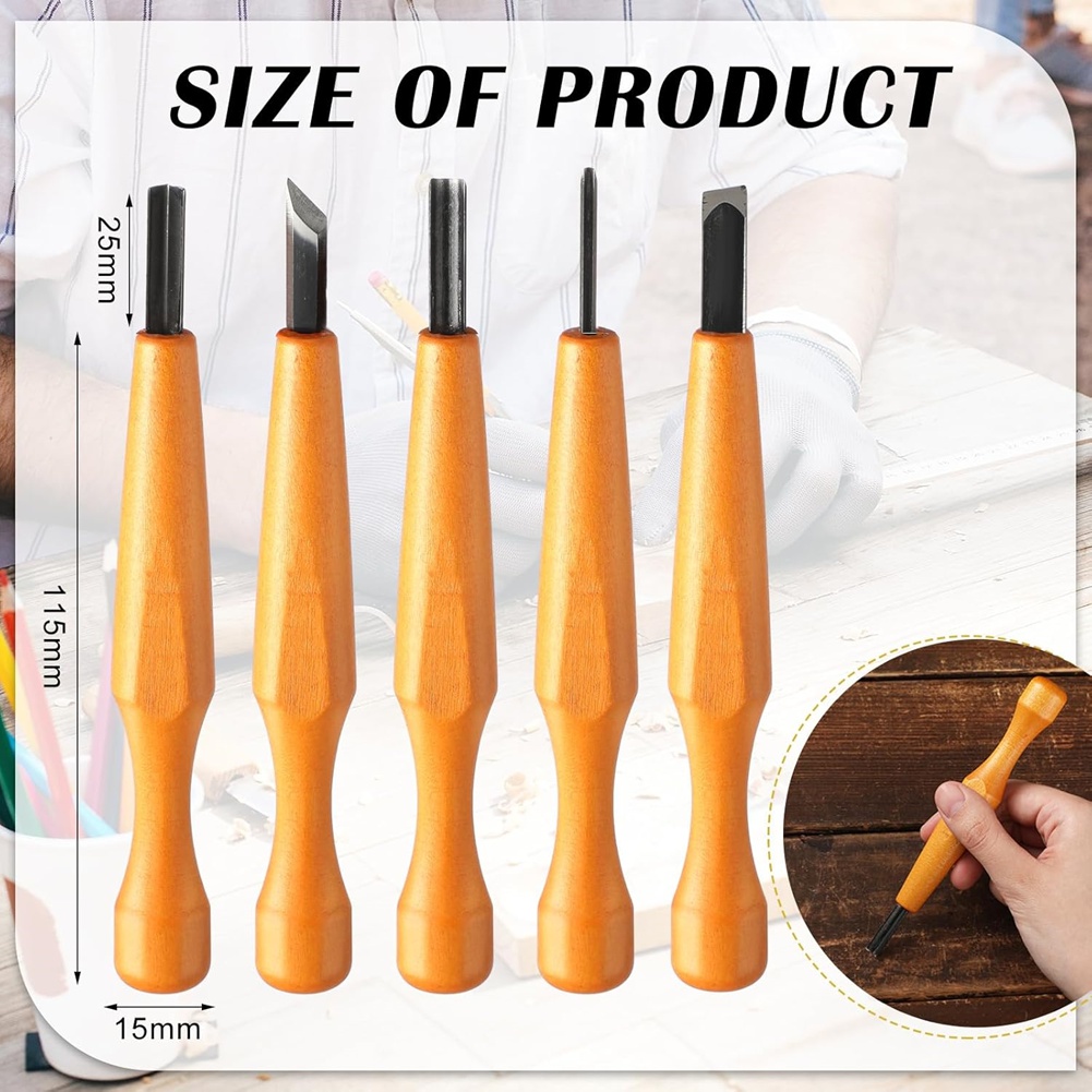 5 Pcs Linocut Carving Tools Se - Chisel Set Wood ulasan dan harga
