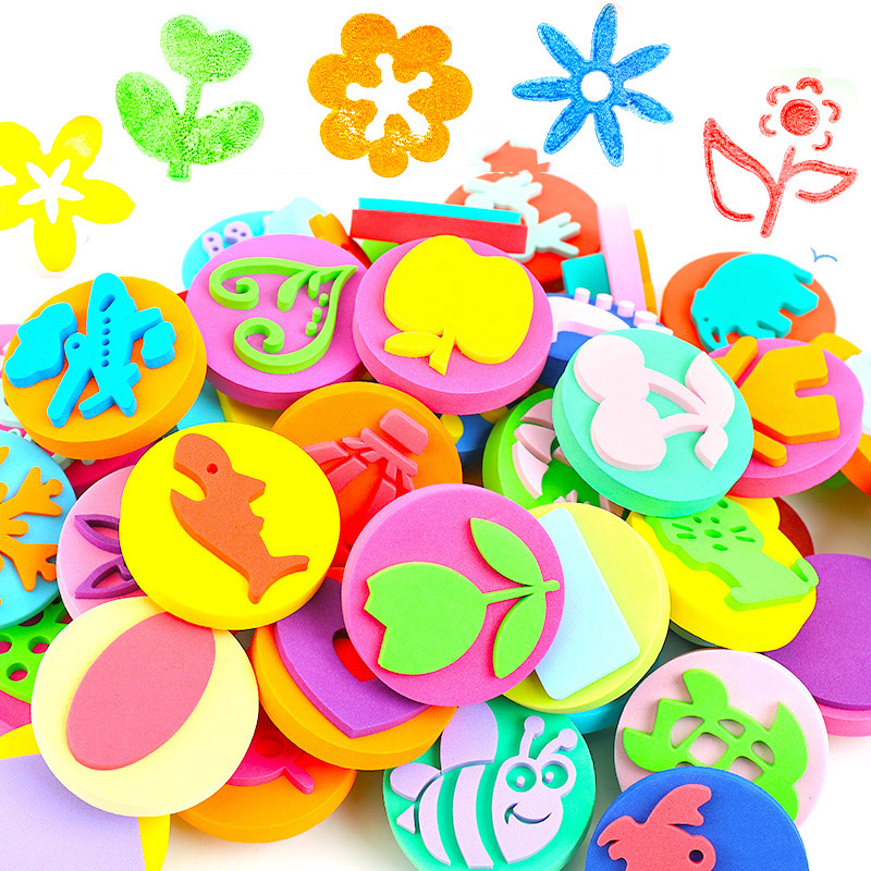 6Pcs/bag Foam Stamps for Paint - Tools Workshop Kids ulasan dan harga