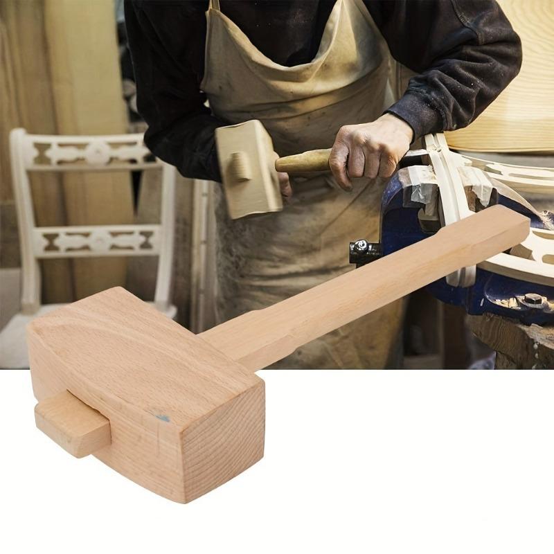 1Pc DIY Leather Beech Solid Wo - Mallet Wood Carving ulasan dan harga