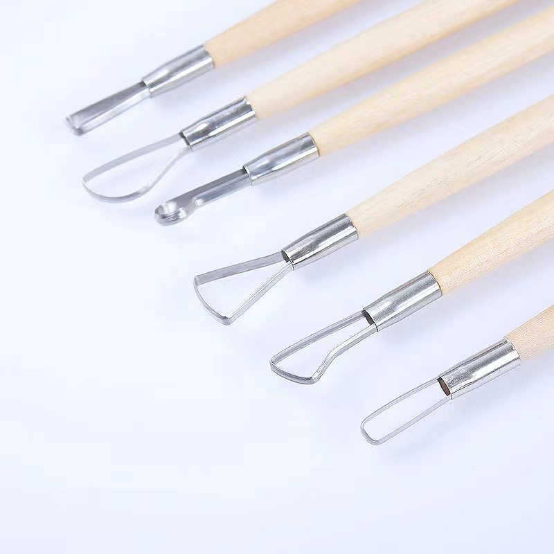 6PCS wooden handle wax pottery - Chisel Set Wood ulasan dan harga